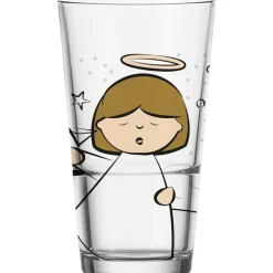 Best LEONARDO Verre transparent long drink gravé avec motif ange coloré 330 ml - Ø 7,8 x H 14 cm