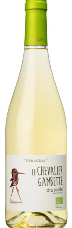 Outlet DEMAZET Vin blanc Côtes du Rhône AOC bio Le chevalier Gambette Drôles de zozios - 75 cl