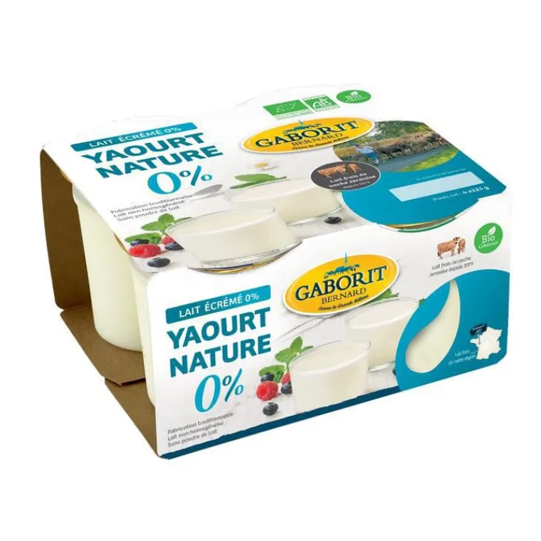 Discount GABORIT Yaourt nature 0% - 4 x 125 g
