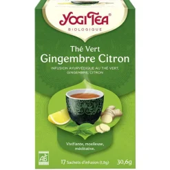 Outlet YOGI TEA Thé vert gingembre citron – La boîte de 17 sachets