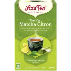 New YOGI TEA Thé vert matcha citron – La boîte de 17 sachets