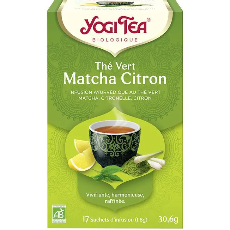New YOGI TEA Thé vert matcha citron – La boîte de 17 sachets
